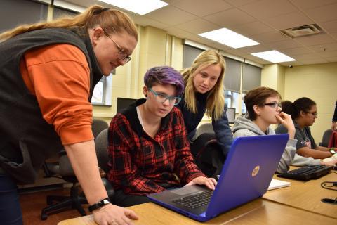 Professor Berger with students